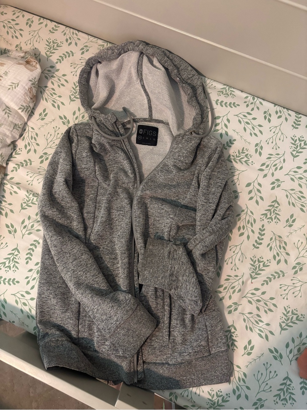 FIGS Heather Gray Full-Zip Hoodie